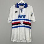 Shop 1994/95 SAMPDORIA AWAY SHIRT (L) ASICS, classic football shirts, vintage football shirts & retro soccer jerseys at Cult Kits