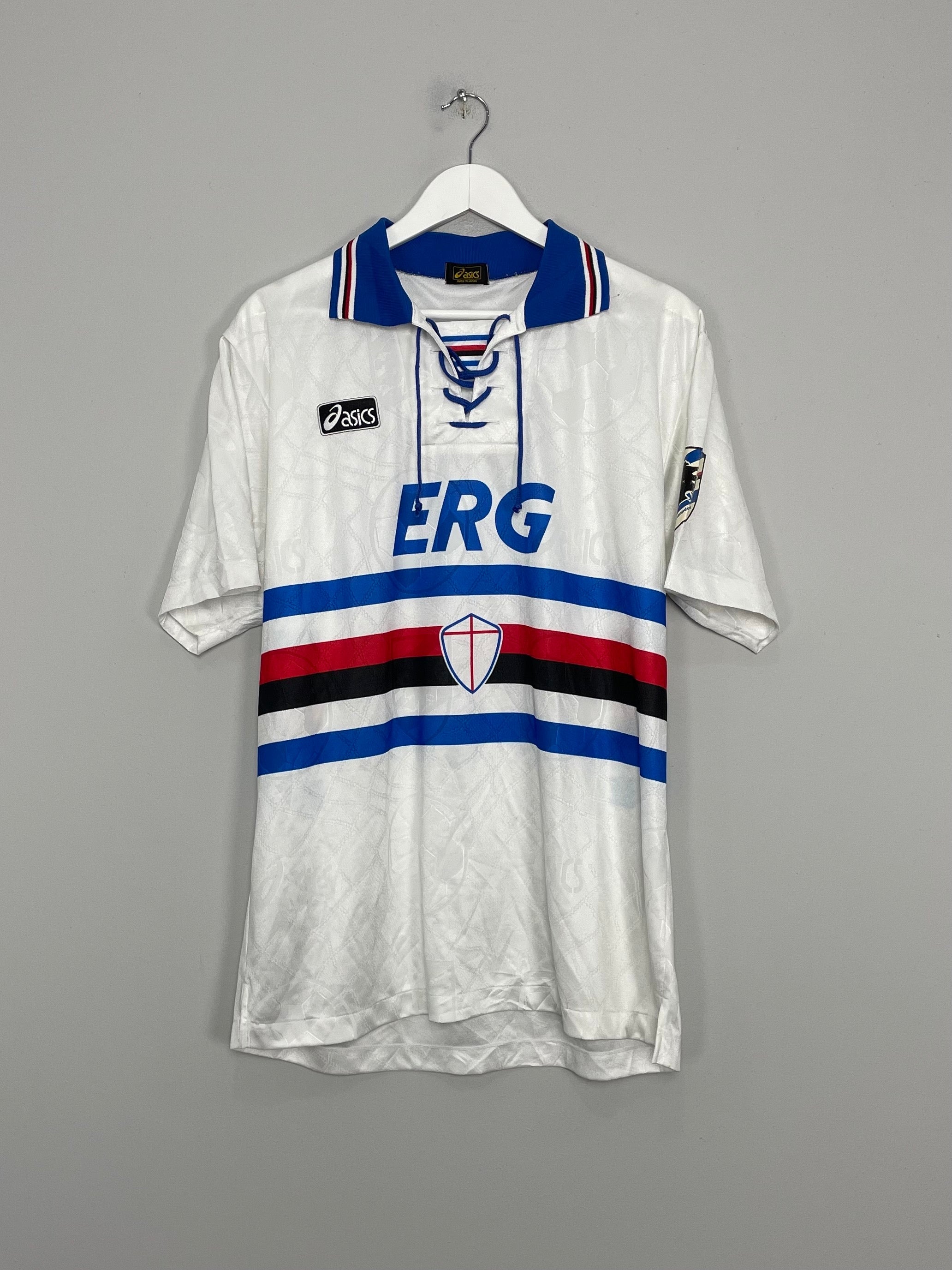 Shop 1994/95 SAMPDORIA AWAY SHIRT (L) ASICS, classic football shirts, vintage football shirts & retro soccer jerseys at Cult Kits