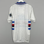Shop 1994/95 SAMPDORIA AWAY SHIRT (L) ASICS, classic football shirts, vintage football shirts & retro soccer jerseys at Cult Kits