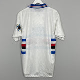 Shop 1994/95 SAMPDORIA AWAY SHIRT (L) ASICS, classic football shirts, vintage football shirts & retro soccer jerseys at Cult Kits