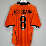 Shop 1998/00 NETHERLANDS BERGKAMP #8 HOME SHIRT (M) NIKE, classic football shirts, vintage football shirts & retro soccer jerseys at Cult Kits