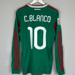 Shop 2010 MEXICO C.BLANCO #10 L/S HOME SHIRT (M) ADIDAS, classic football shirts, vintage football shirts & retro soccer jerseys at Cult Kits