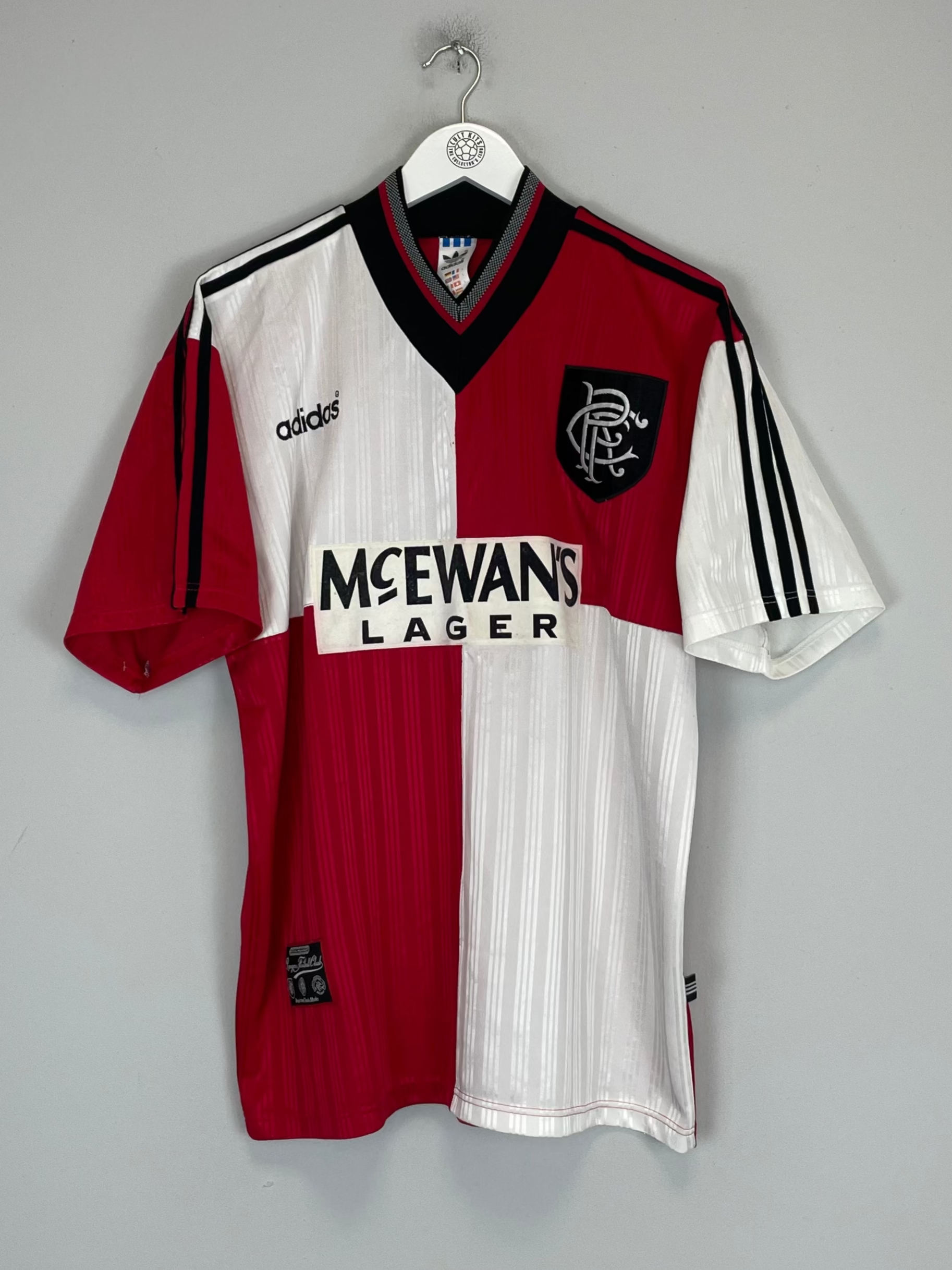Shop 1995/96 RANGERS AWAY SHIRT (L) ADIDAS, classic football shirts, vintage football shirts & retro soccer jerseys at Cult Kits