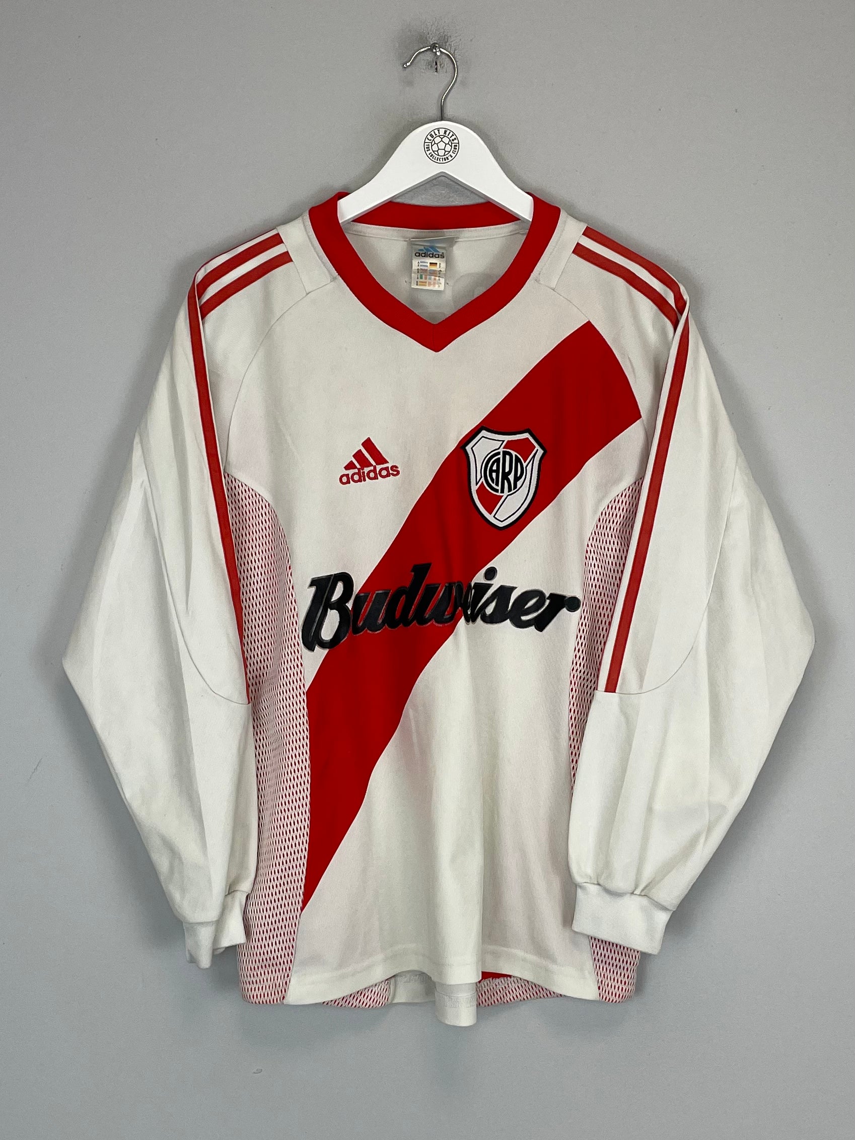 Shop 2002/03 RIVER PLATE L/S HOME SHIRT (S) ADIDAS, classic football shirts, vintage football shirts & retro soccer jerseys at Cult Kits