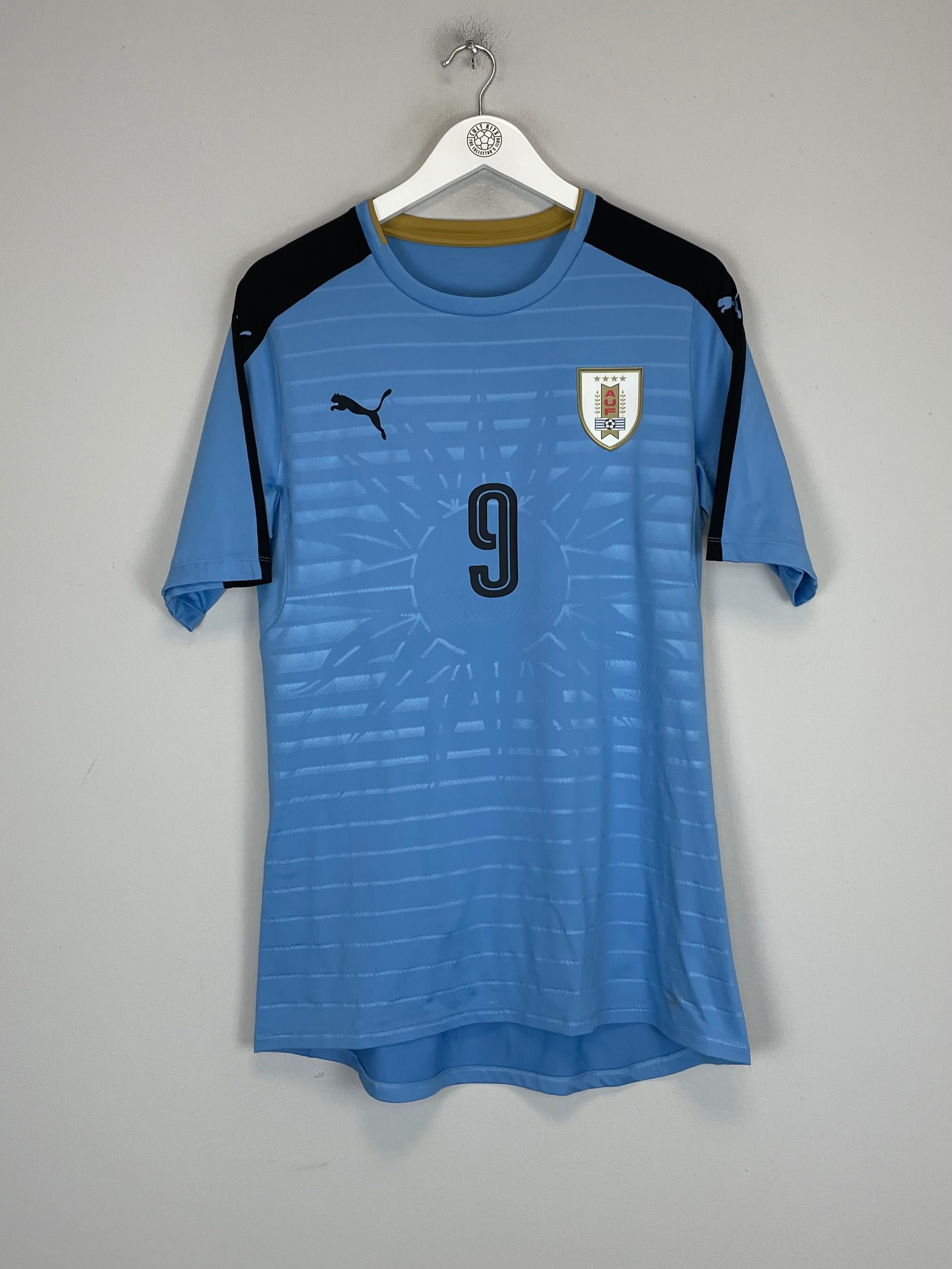 Shop 2016/17 URUGUAY SUAREZ #9 *PLAYER ISSUE* HOME SHIRT (XL) PUMA, classic football shirts, vintage football shirts & retro soccer jerseys at Cult Kits