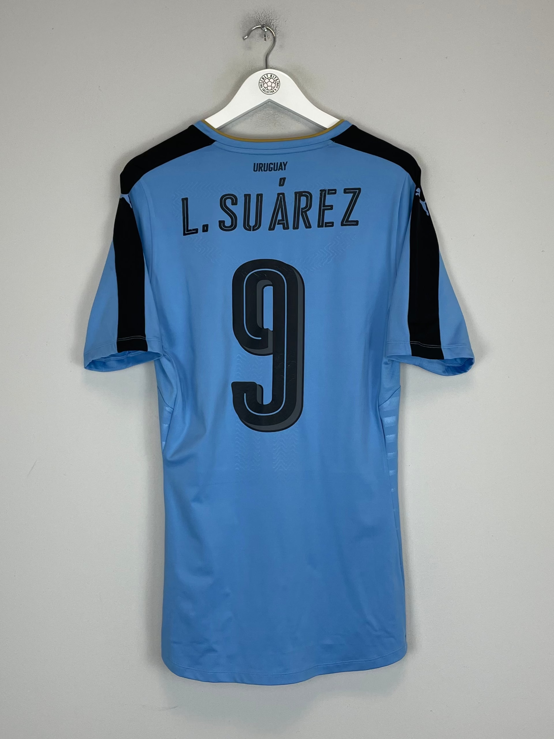 Shop 2016/17 URUGUAY SUAREZ #9 *PLAYER ISSUE* HOME SHIRT (XL) PUMA, classic football shirts, vintage football shirts & retro soccer jerseys at Cult Kits