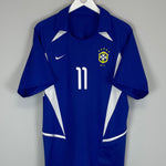Shop 2002/04 BRAZIL RONALDINHO #11 AWAY SHIRT (M) NIKE, classic football shirts, vintage football shirts & retro soccer jerseys at Cult Kits