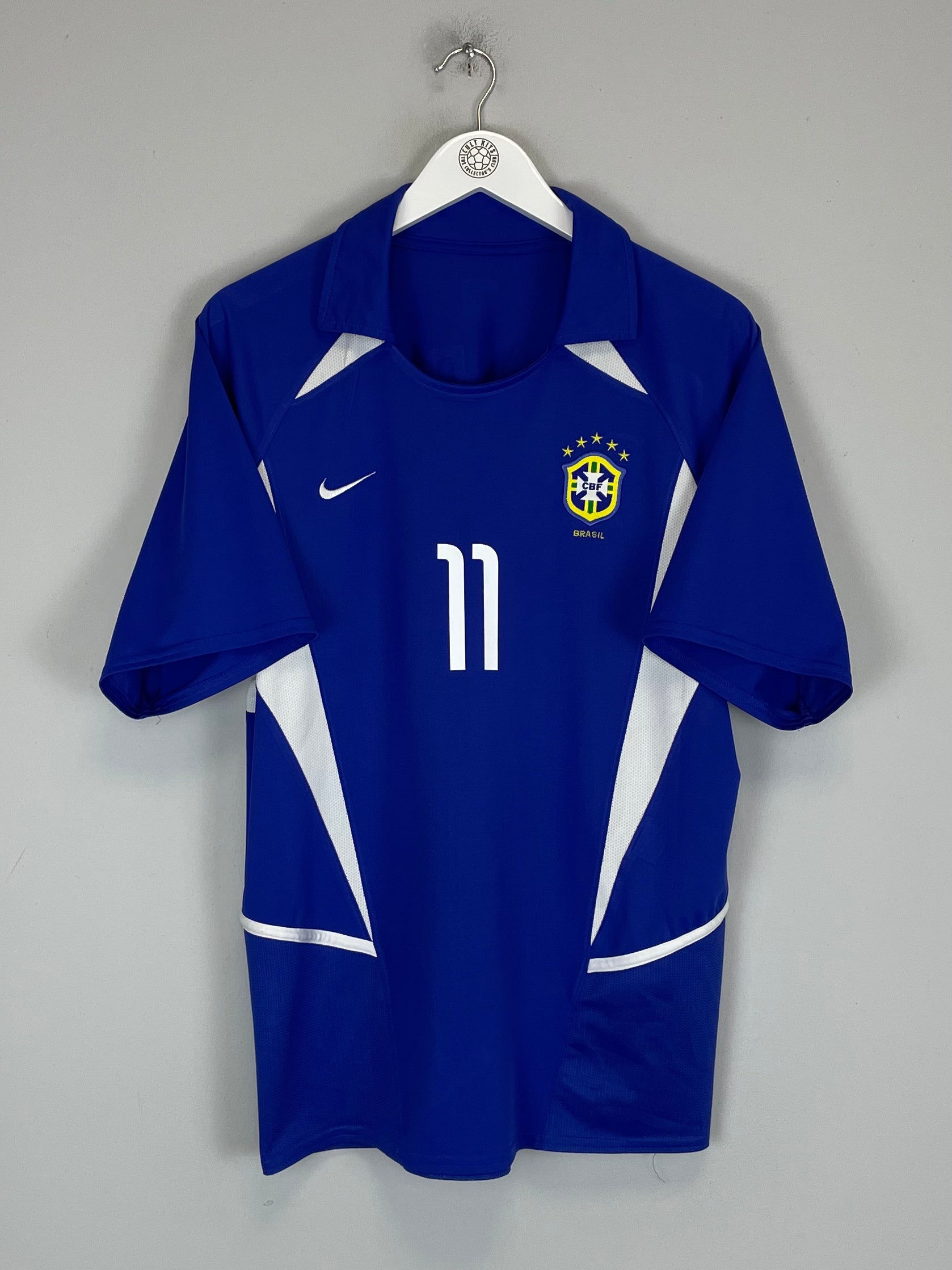 Shop 2002/04 BRAZIL RONALDINHO #11 AWAY SHIRT (M) NIKE, classic football shirts, vintage football shirts & retro soccer jerseys at Cult Kits