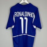 Shop 2002/04 BRAZIL RONALDINHO #11 AWAY SHIRT (M) NIKE, classic football shirts, vintage football shirts & retro soccer jerseys at Cult Kits