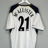 Shop 2001/02 LIVERPOOL MCALLISTER #21 AWAY SHIRT (XL) REEBOK, classic football shirts, vintage football shirts & retro soccer jerseys at Cult Kits