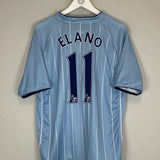 Shop 2007/08 MANCHESTER CITY ELANO #11 HOME SHIRT (XL) LE COQ, classic football shirts, vintage football shirts & retro soccer jerseys at Cult Kits