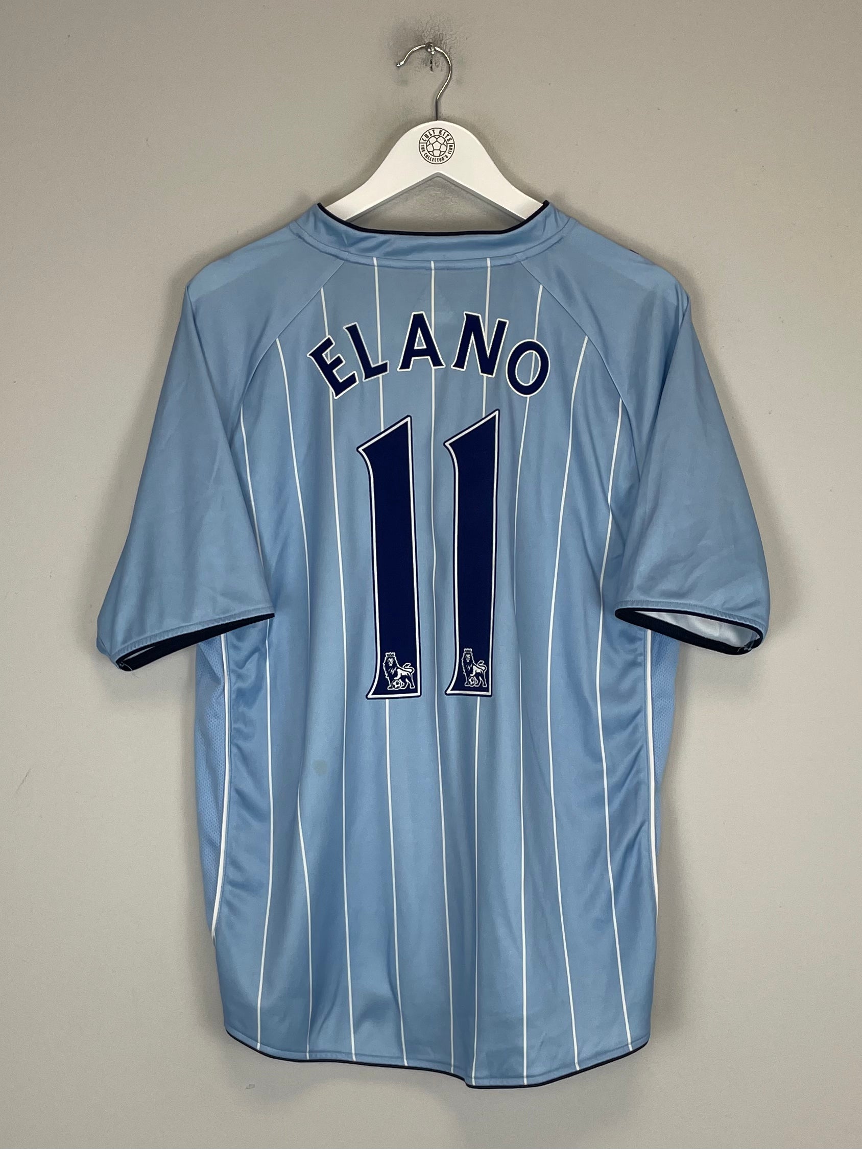 Shop 2007/08 MANCHESTER CITY ELANO #11 HOME SHIRT (XL) LE COQ, classic football shirts, vintage football shirts & retro soccer jerseys at Cult Kits
