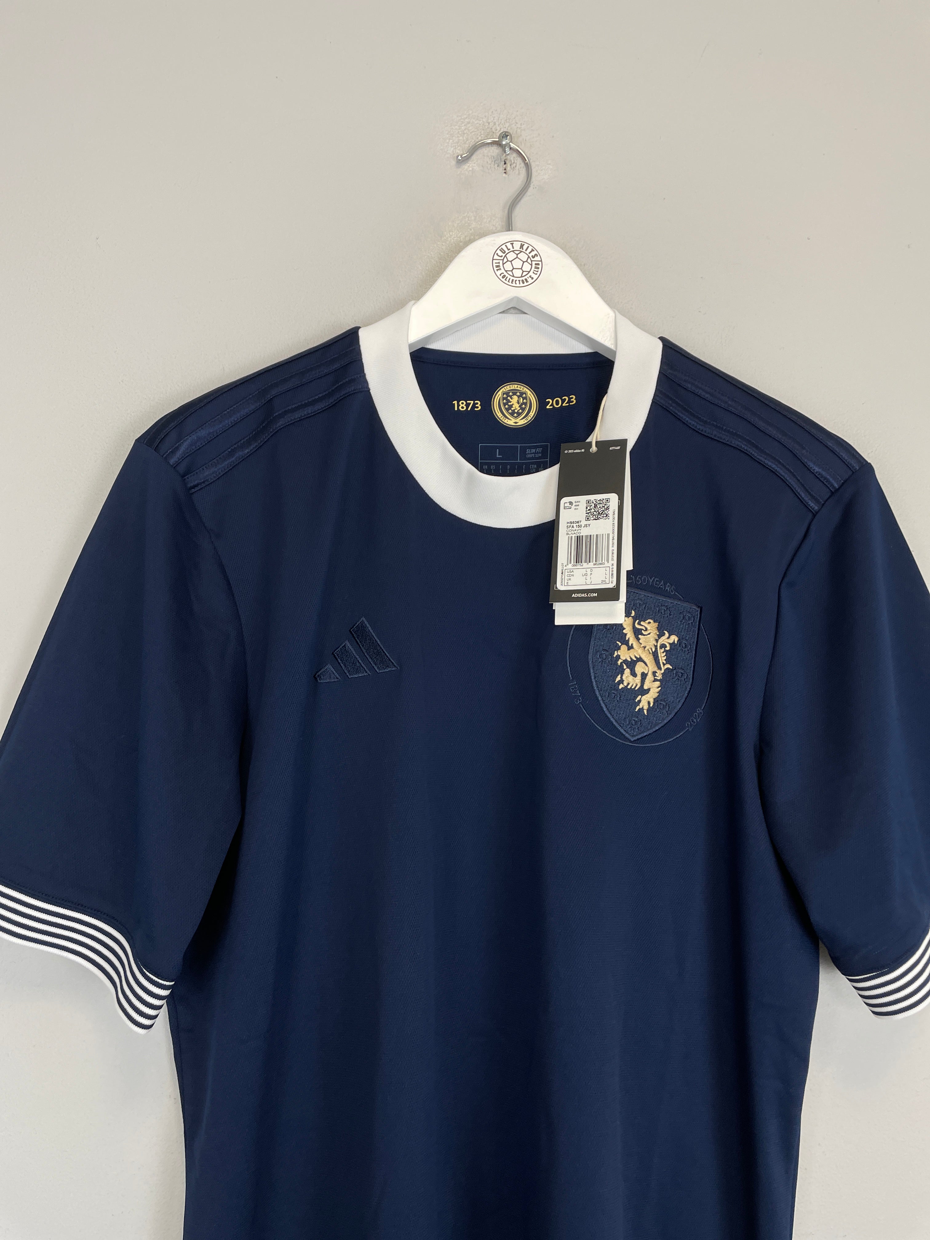 Shop 2023 SCOTLAND *150 YEAR* BNWT HOME SHIRT (L) ADIDAS, classic football shirts, vintage football shirts & retro soccer jerseys at Cult Kits