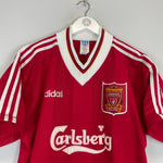 Shop 1995/96 LIVERPOOL RUSH #9 HOME SHIRT (L) ADIDAS, classic football shirts, vintage football shirts & retro soccer jerseys at Cult Kits