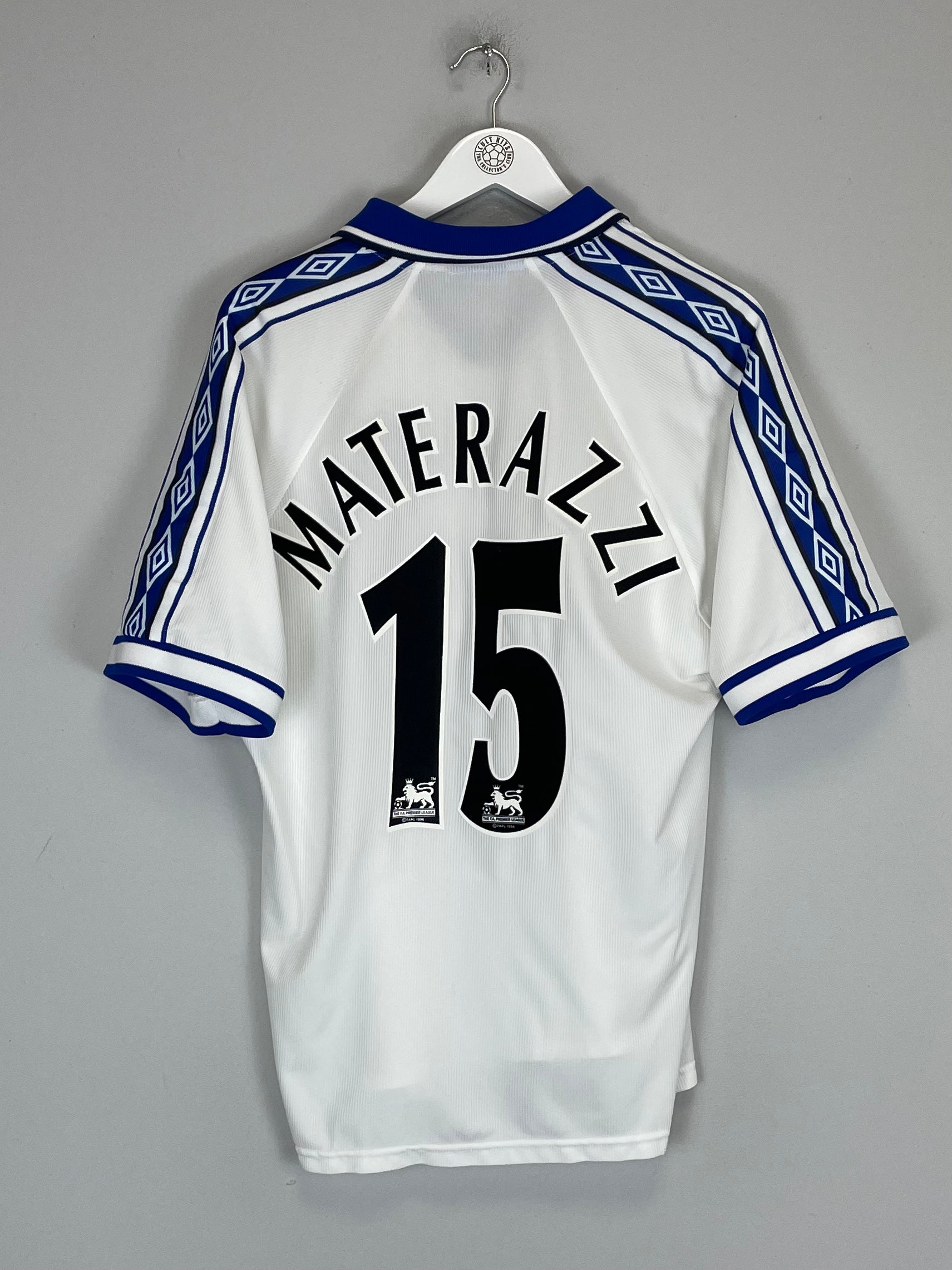 Shop 1998/99 EVERTON MATERAZZI #15 AWAY SHIRT (L) UMBRO, classic football shirts, vintage football shirts & retro soccer jerseys at Cult Kits