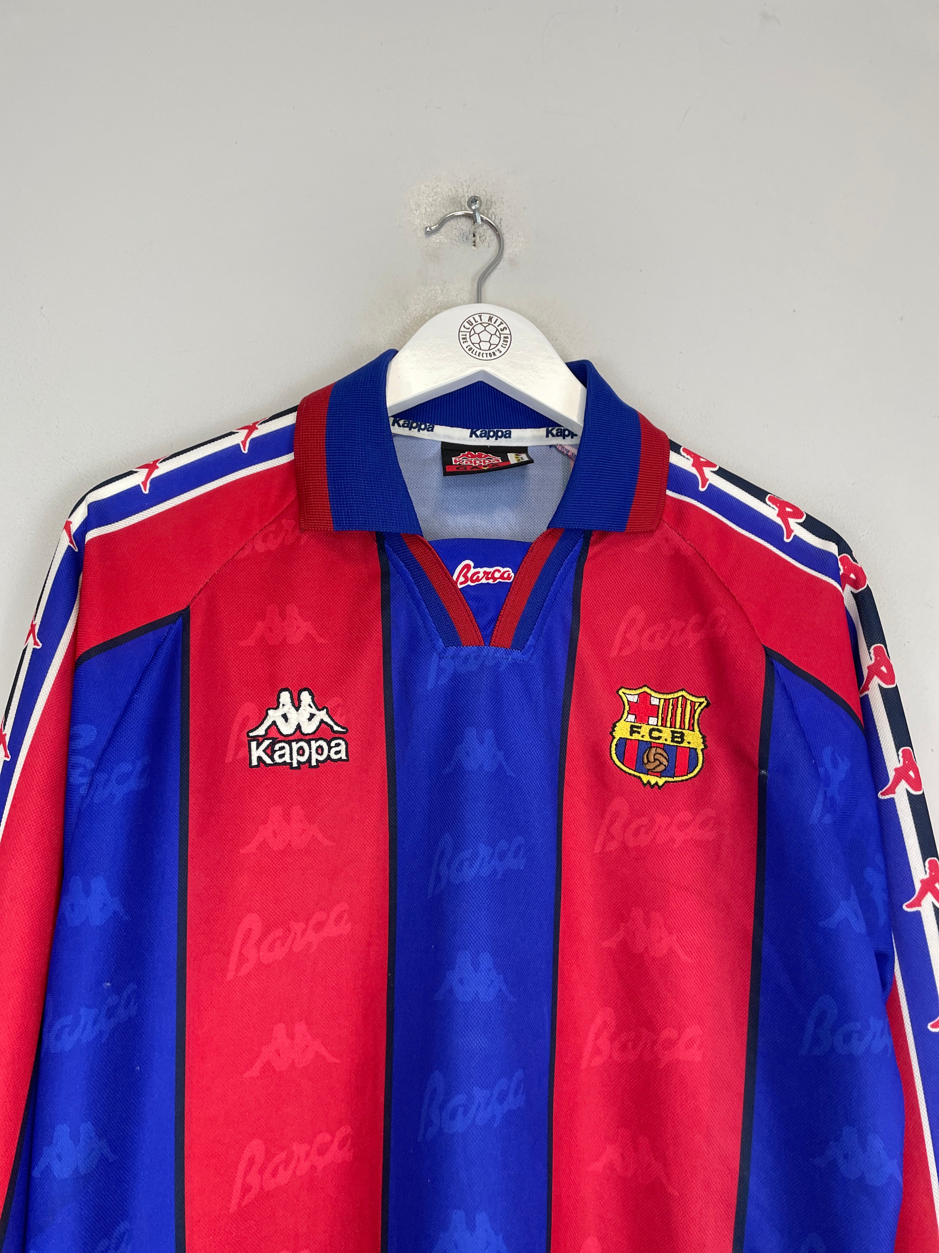 Shop 1995/97 BARCELONA RONALDO #9 L/S HOME SHIRT (L) KAPPA, classic football shirts, vintage football shirts & retro soccer jerseys at Cult Kits