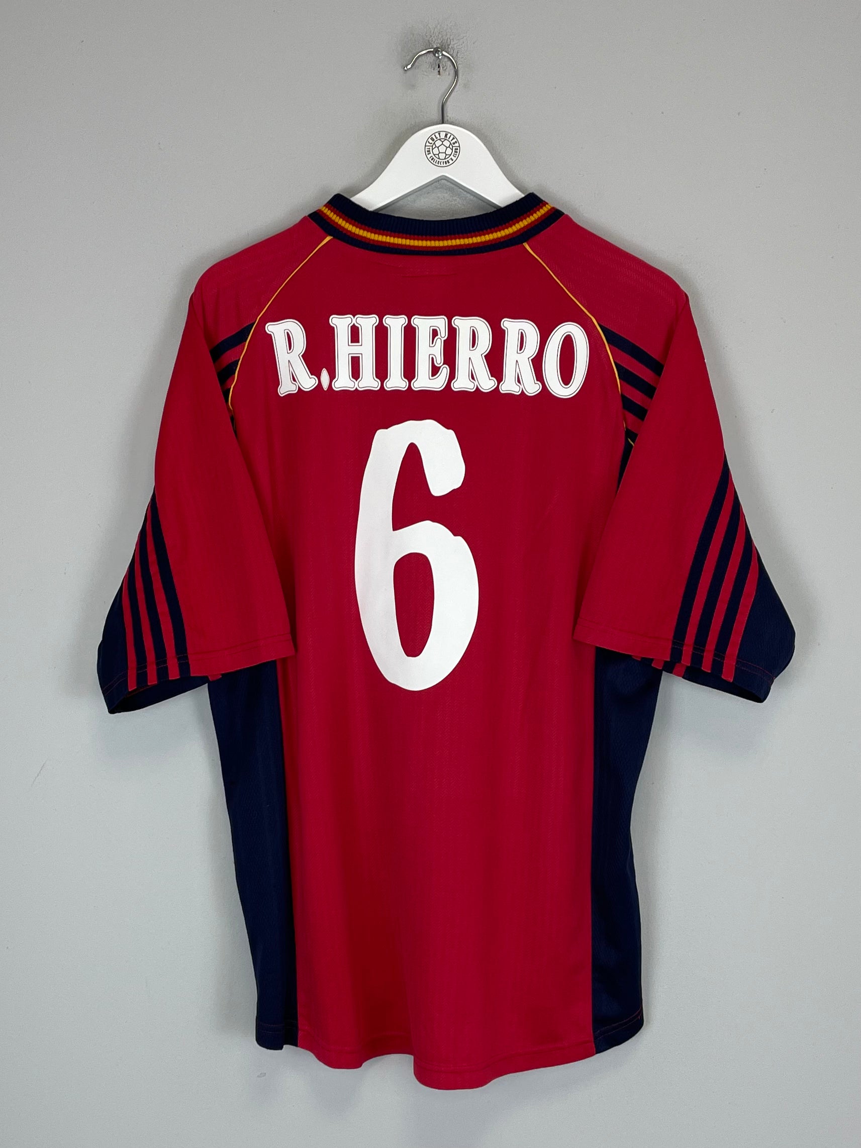 Shop 1998/00 SPAIN HIERRO #6 HOME SHIRT (L) ADIDAS, classic football shirts, vintage football shirts & retro soccer jerseys at Cult Kits