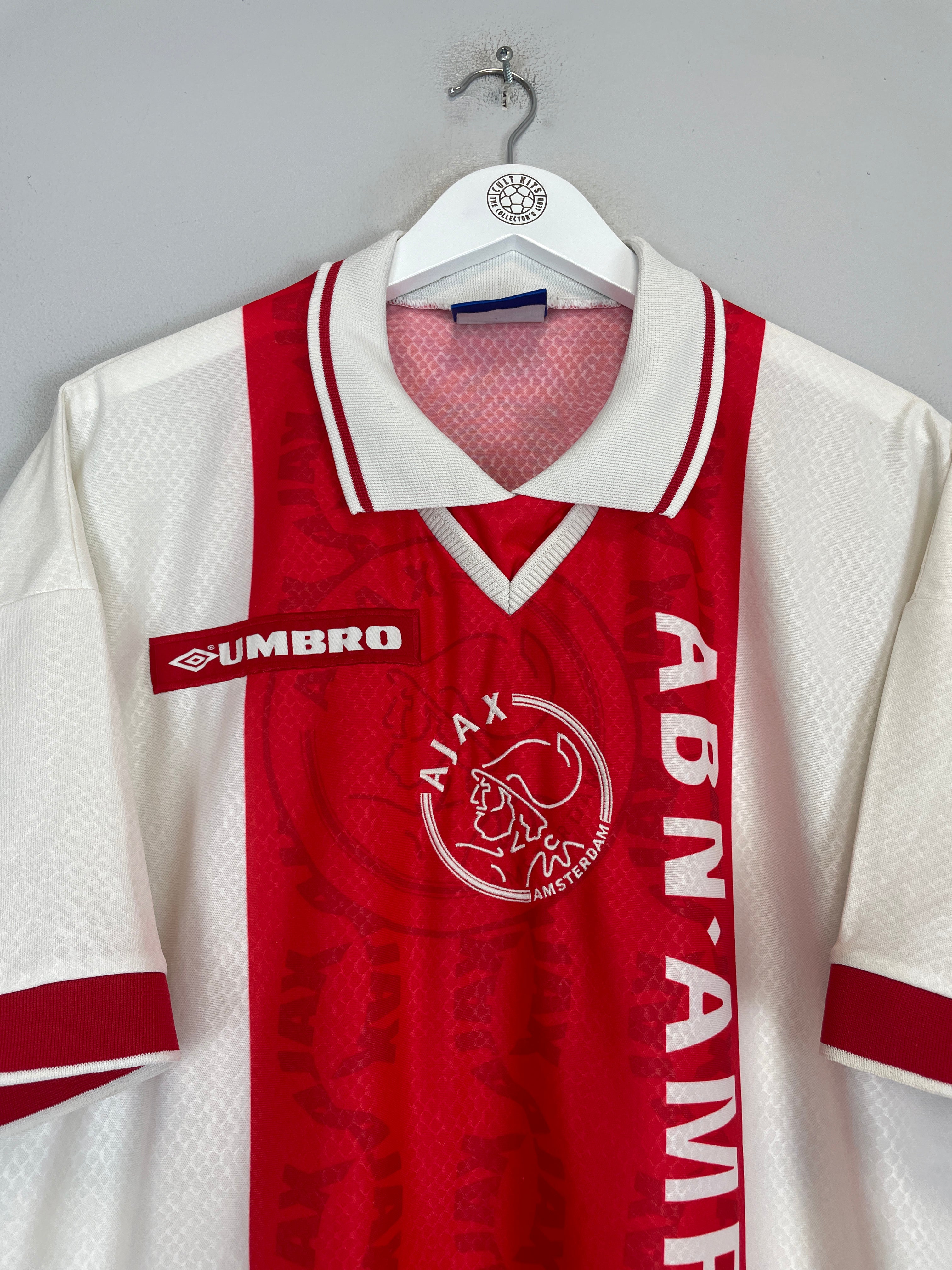 Shop 1998/99 AJAX HOME SHIRT (XL) UMBRO, classic football shirts, vintage football shirts & retro soccer jerseys at Cult Kits