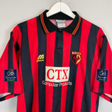 Shop 1996/98 WATFORD AWAY SHIRT (XL) MIZUNO, classic football shirts, vintage football shirts & retro soccer jerseys at Cult Kits