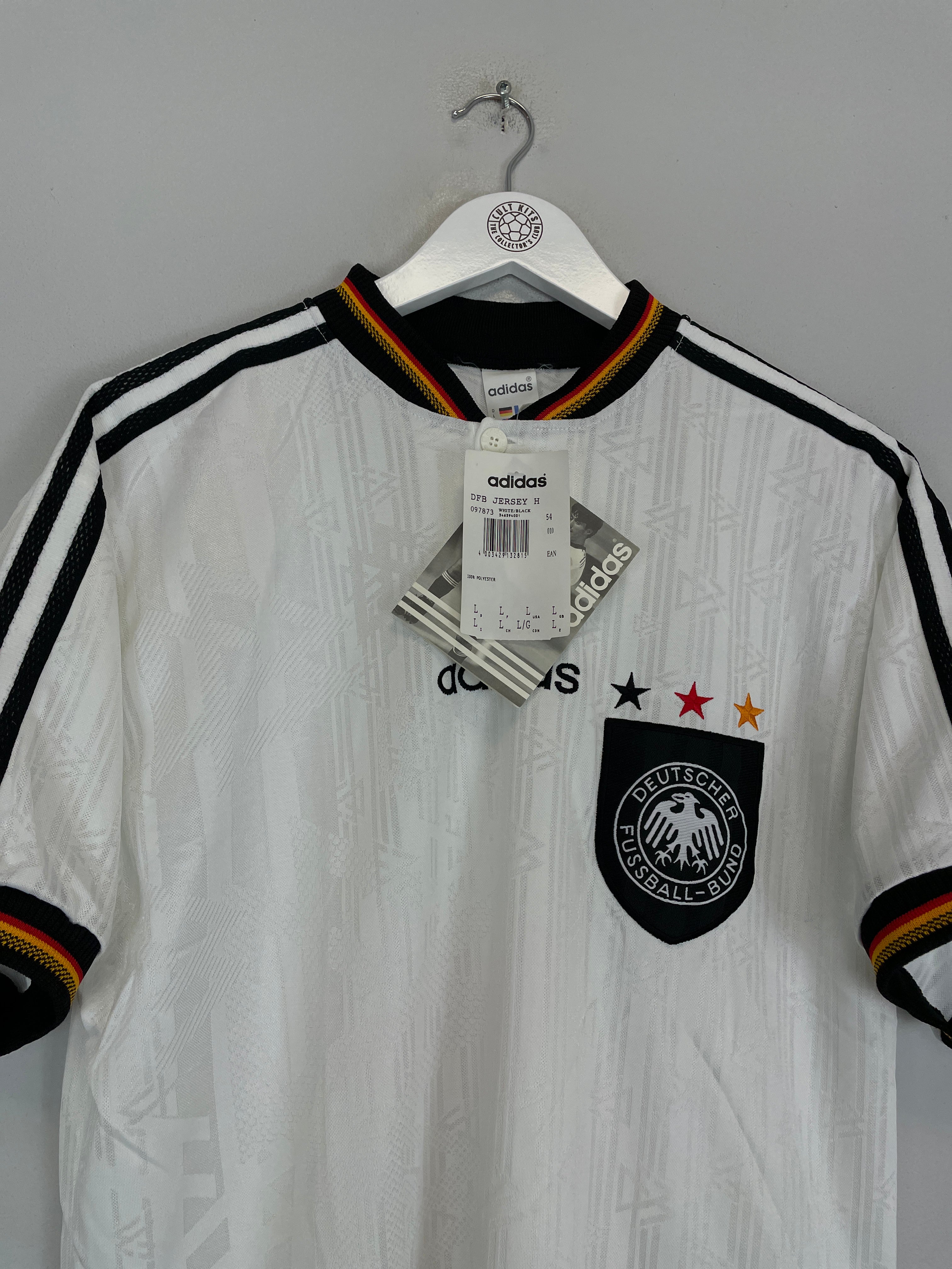 Shop 1996/98 GERMANY *BNWT* HOME SHIRT (L) ADIDAS, classic football shirts, vintage football shirts & retro soccer jerseys at Cult Kits
