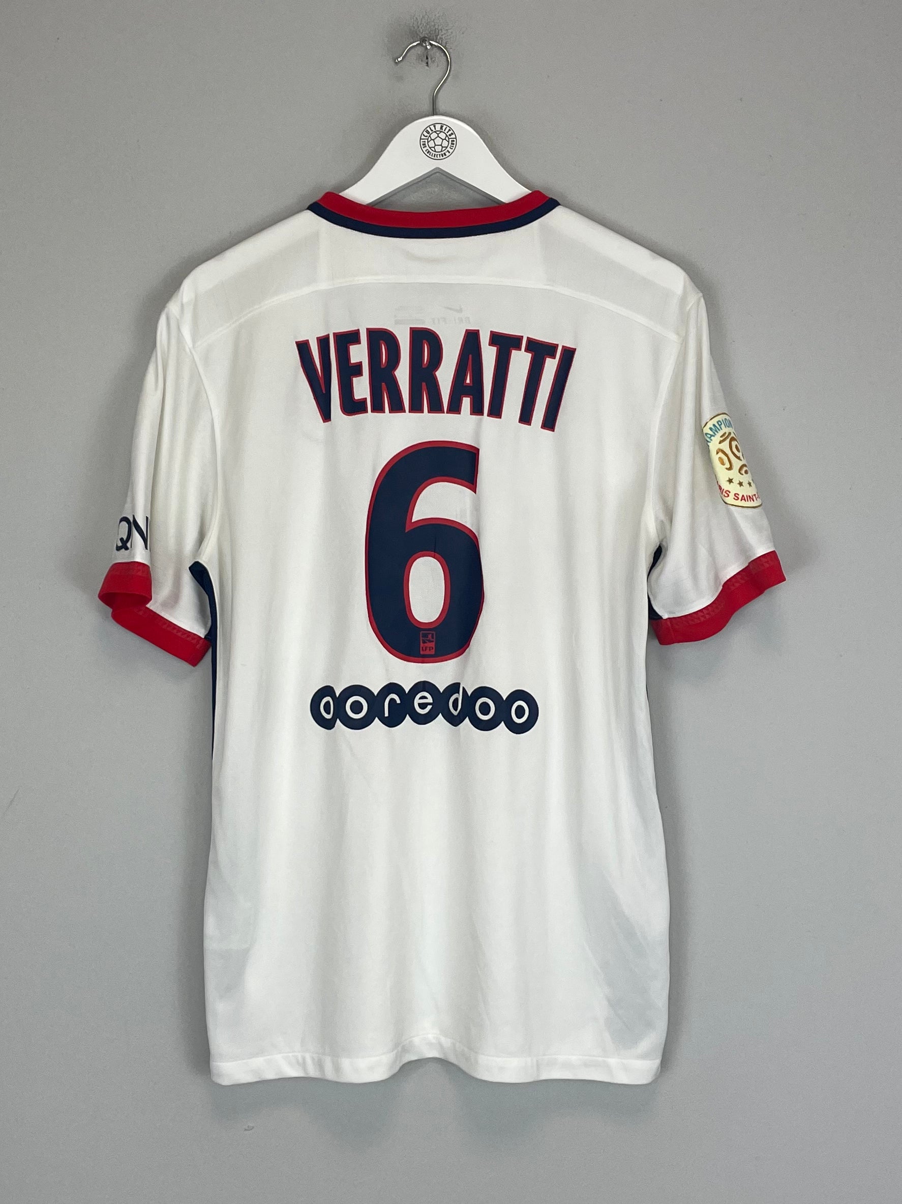 Shop 2015/16 PSG VERATTI #6 AWAY SHIRT (L) NIKE, classic football shirts, vintage football shirts & retro soccer jerseys at Cult Kits