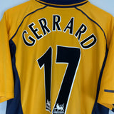 Shop 2000/02 LIVERPOOL GERRARD #17 AWAY SHIRT (M) REEBOK, classic football shirts, vintage football shirts & retro soccer jerseys at Cult Kits
