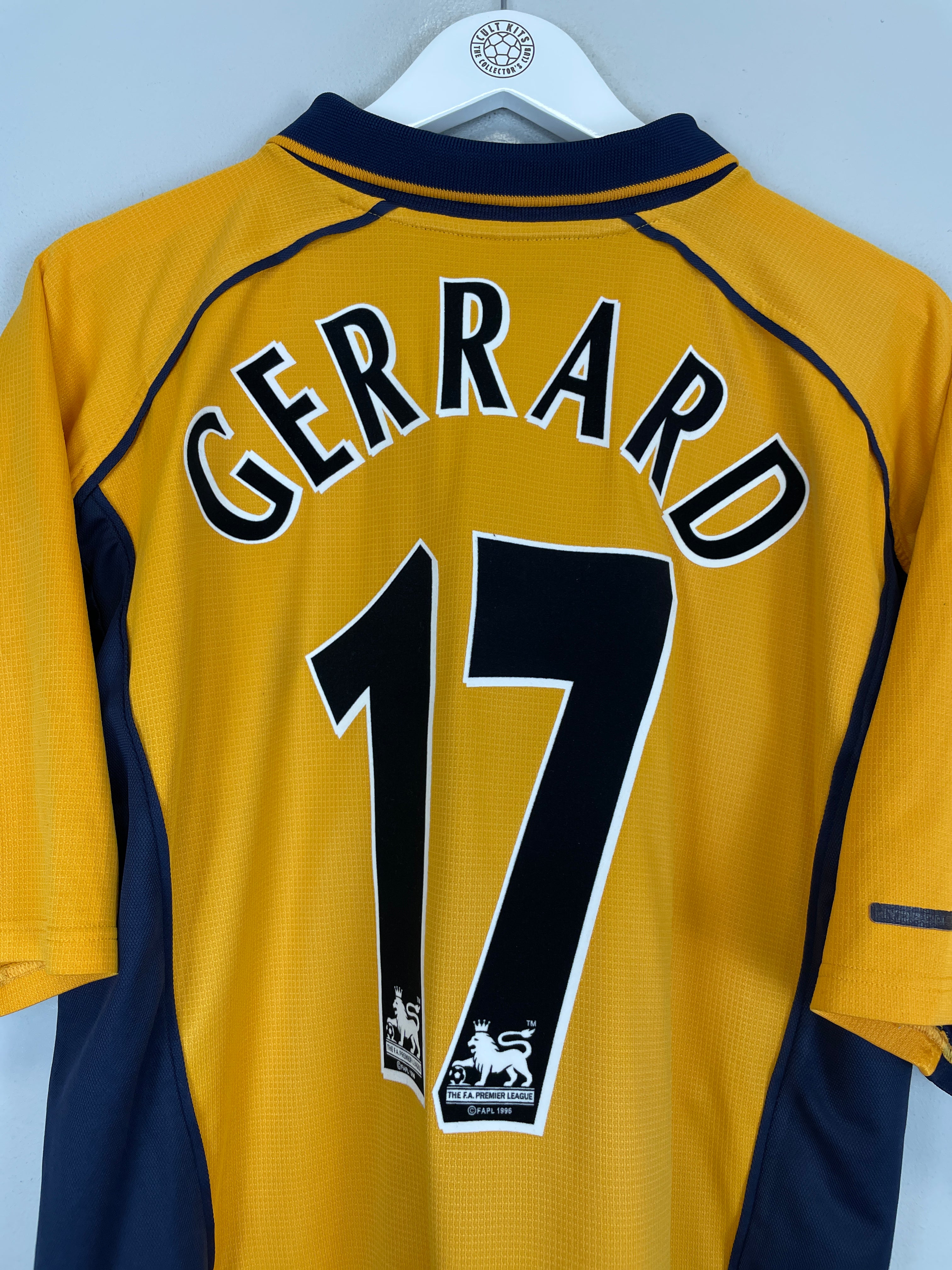 Shop 2000/02 LIVERPOOL GERRARD #17 AWAY SHIRT (M) REEBOK, classic football shirts, vintage football shirts & retro soccer jerseys at Cult Kits