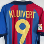 Shop 2001/02 BARCELONA KLUIVERT #9 HOME SHIRT (M) NIKE, classic football shirts, vintage football shirts & retro soccer jerseys at Cult Kits