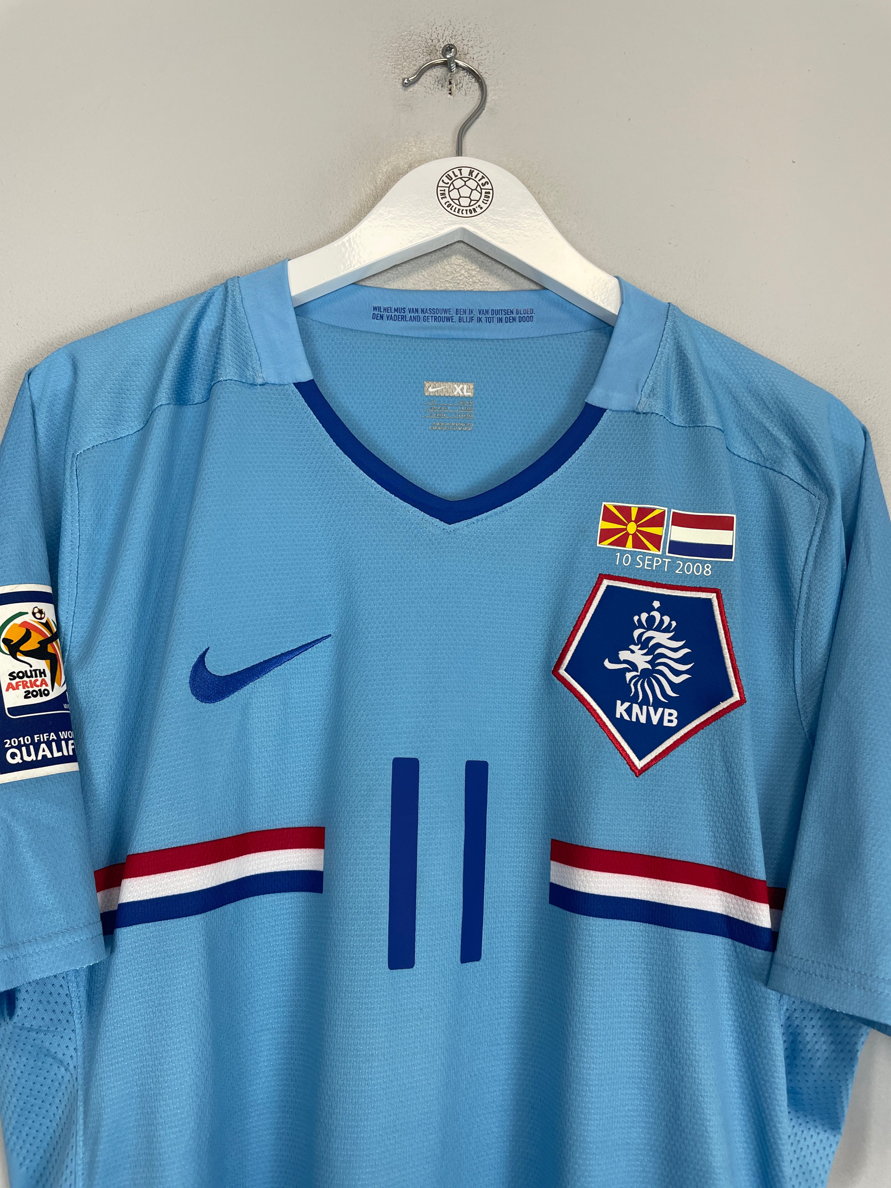Shop 2008/10 NETHERLANDS ROBBEN #11 *BNWT* MATCH ISSUE AWAY SHIRT (XL) NIKE, classic football shirts, vintage football shirts & retro soccer jerseys at Cult Kits