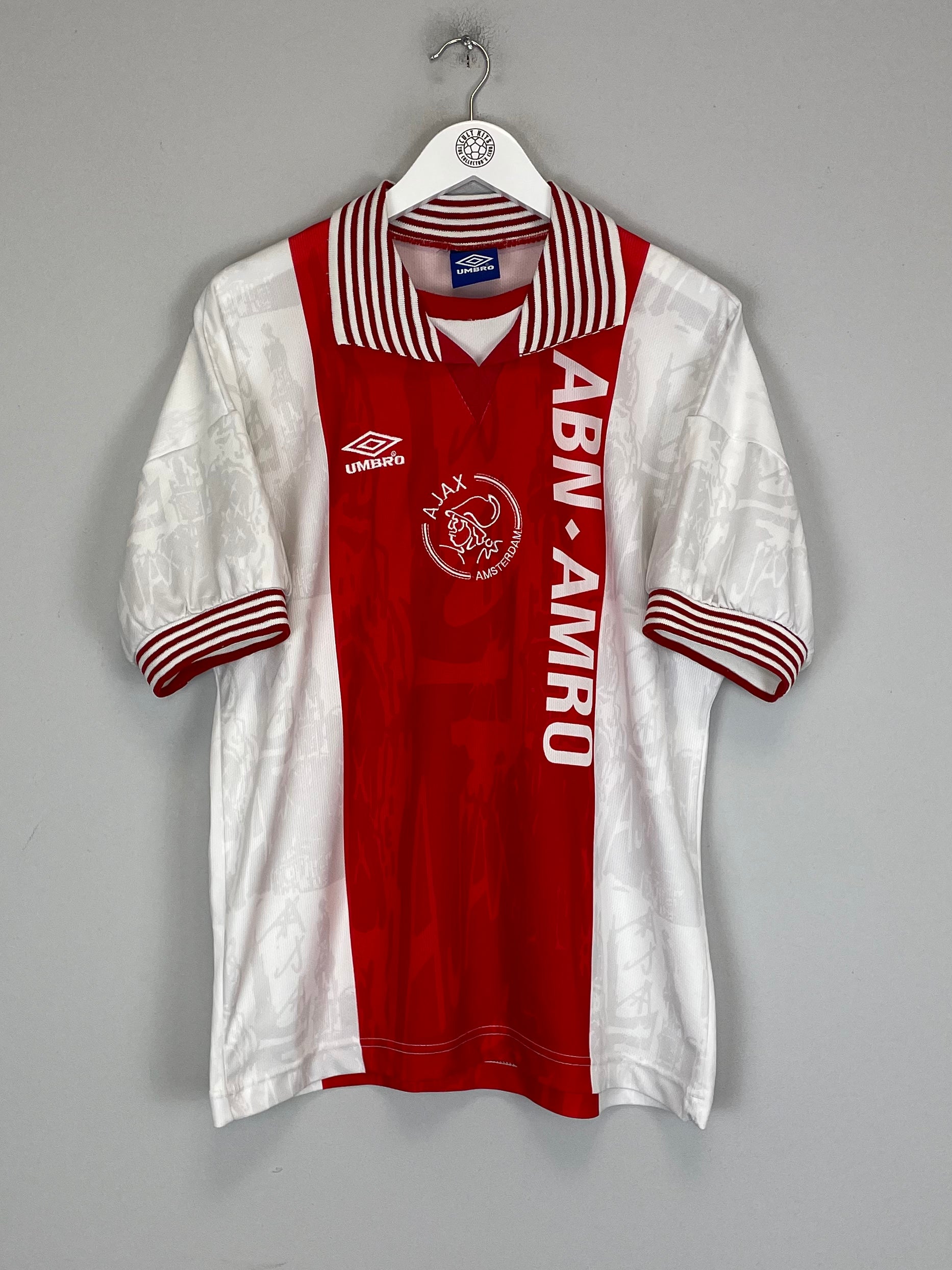 Shop 1996/97 AJAX LITMANEN #10 HOME SHIRT (L) UMBRO, classic football shirts, vintage football shirts & retro soccer jerseys at Cult Kits