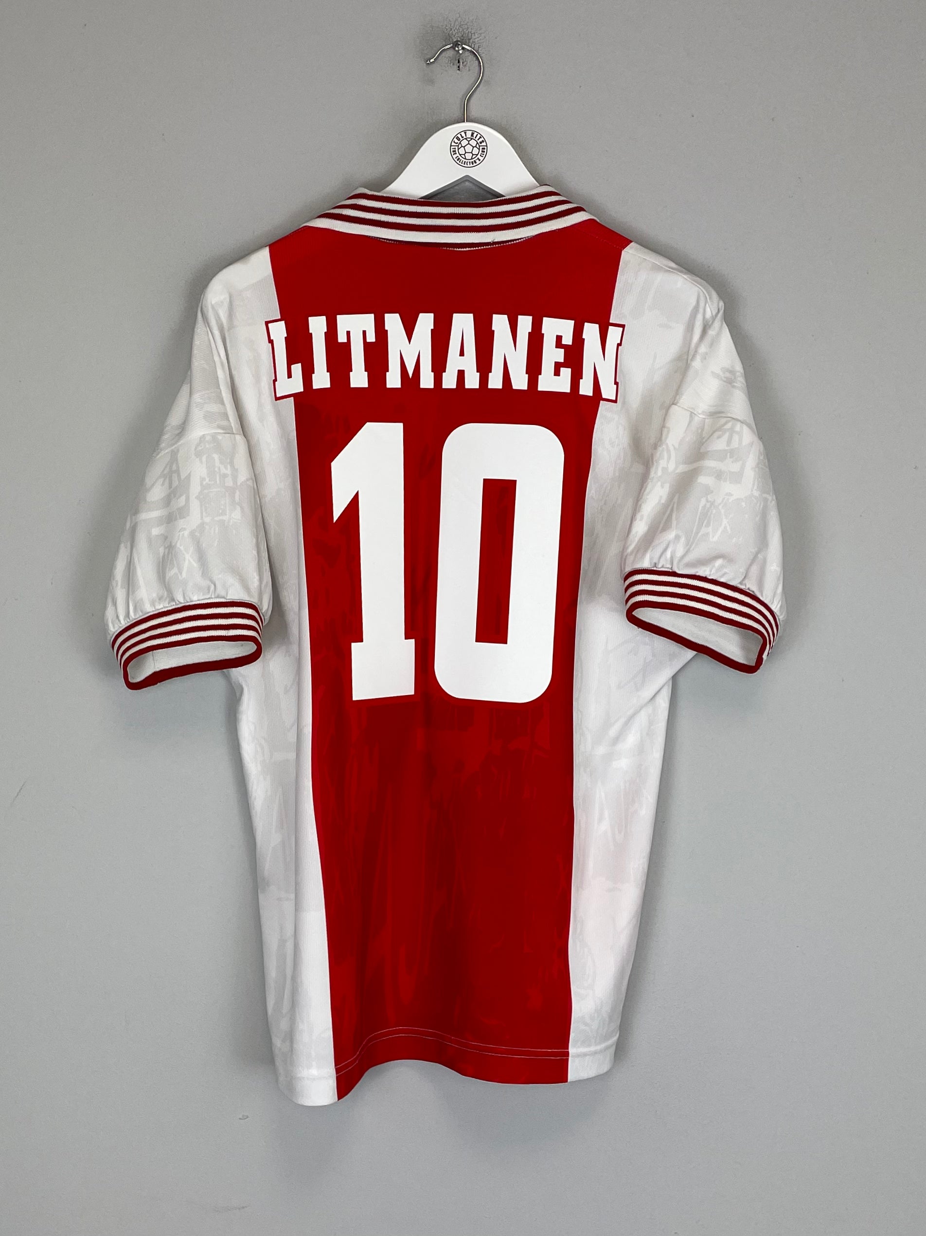 Shop 1996/97 AJAX LITMANEN #10 HOME SHIRT (L) UMBRO, classic football shirts, vintage football shirts & retro soccer jerseys at Cult Kits