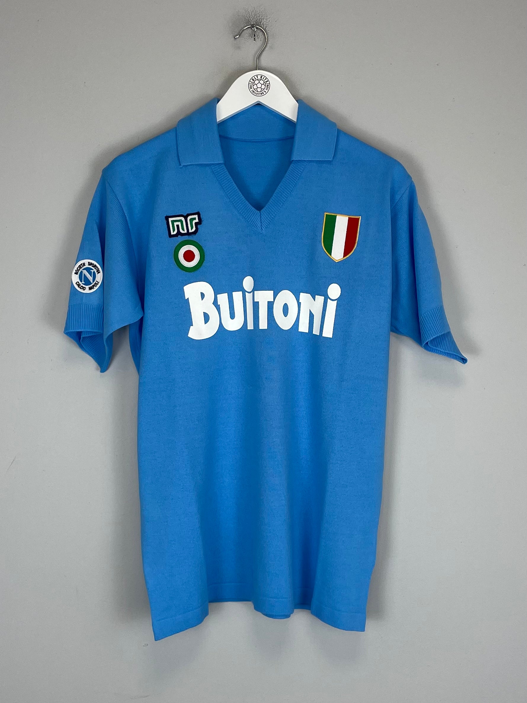 Shop 1987/88 Napoli #10 Maradona *BNWT* Reissue Home Shirt (Multiple Sizes) Ennerre, classic football shirts, vintage football shirts & retro soccer jerseys at Cult Kits