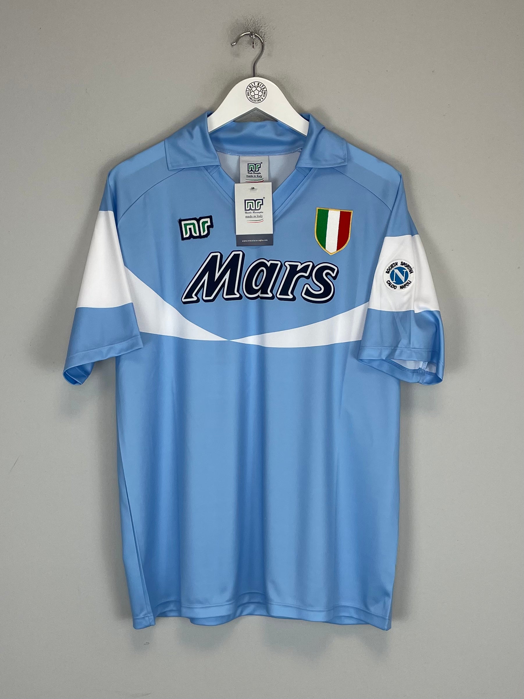 Shop 1990/91 Napoli #10 Maradona *BNWT* Reissue Home Shirt (Multiple Sizes) Ennerre, classic football shirts, vintage football shirts & retro soccer jerseys at Cult Kits