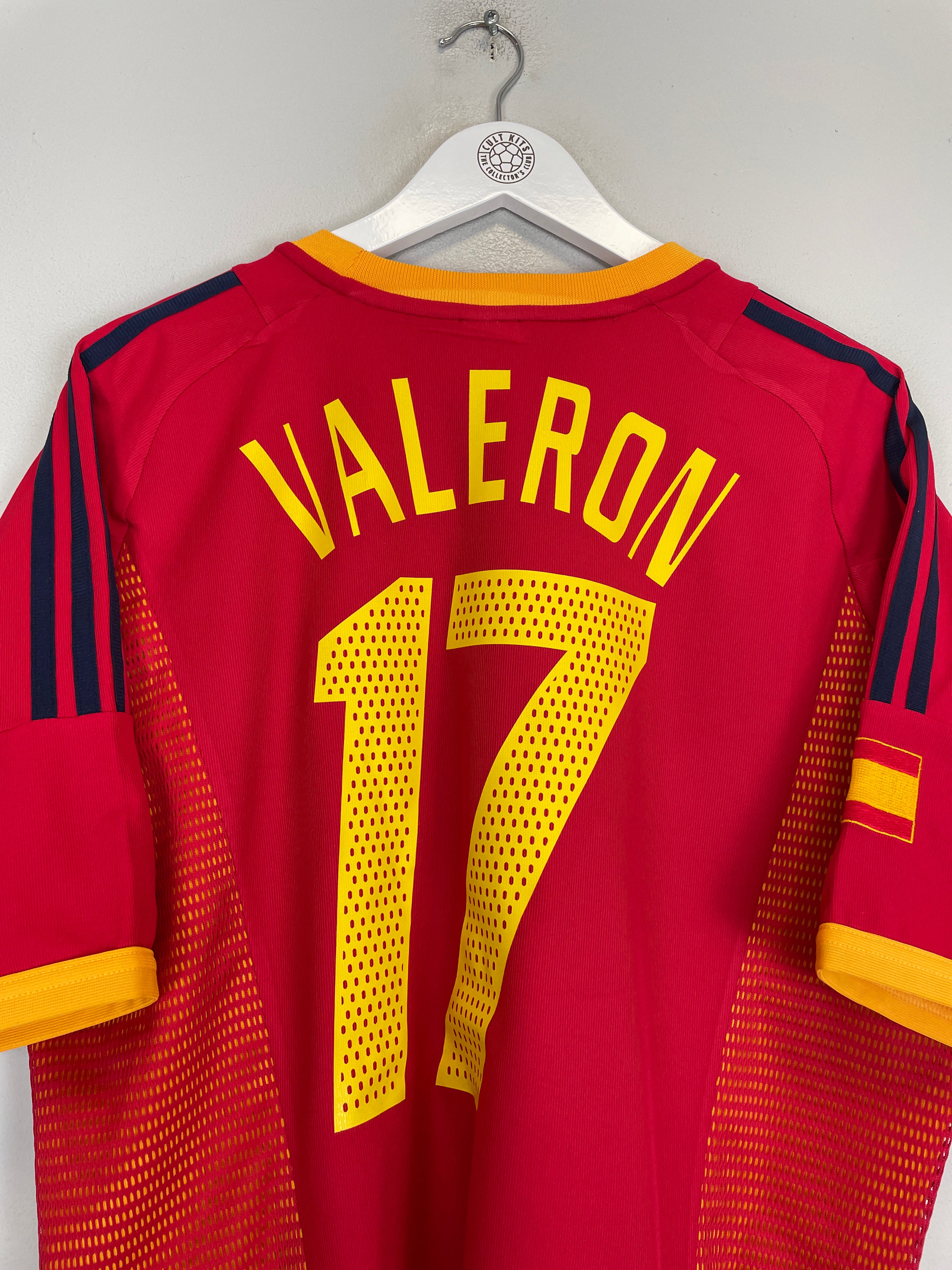 Shop 2002/04 SPAIN VALERON #17 HOME SHIRT (L) ADIDAS, classic football shirts, vintage football shirts & retro soccer jerseys at Cult Kits