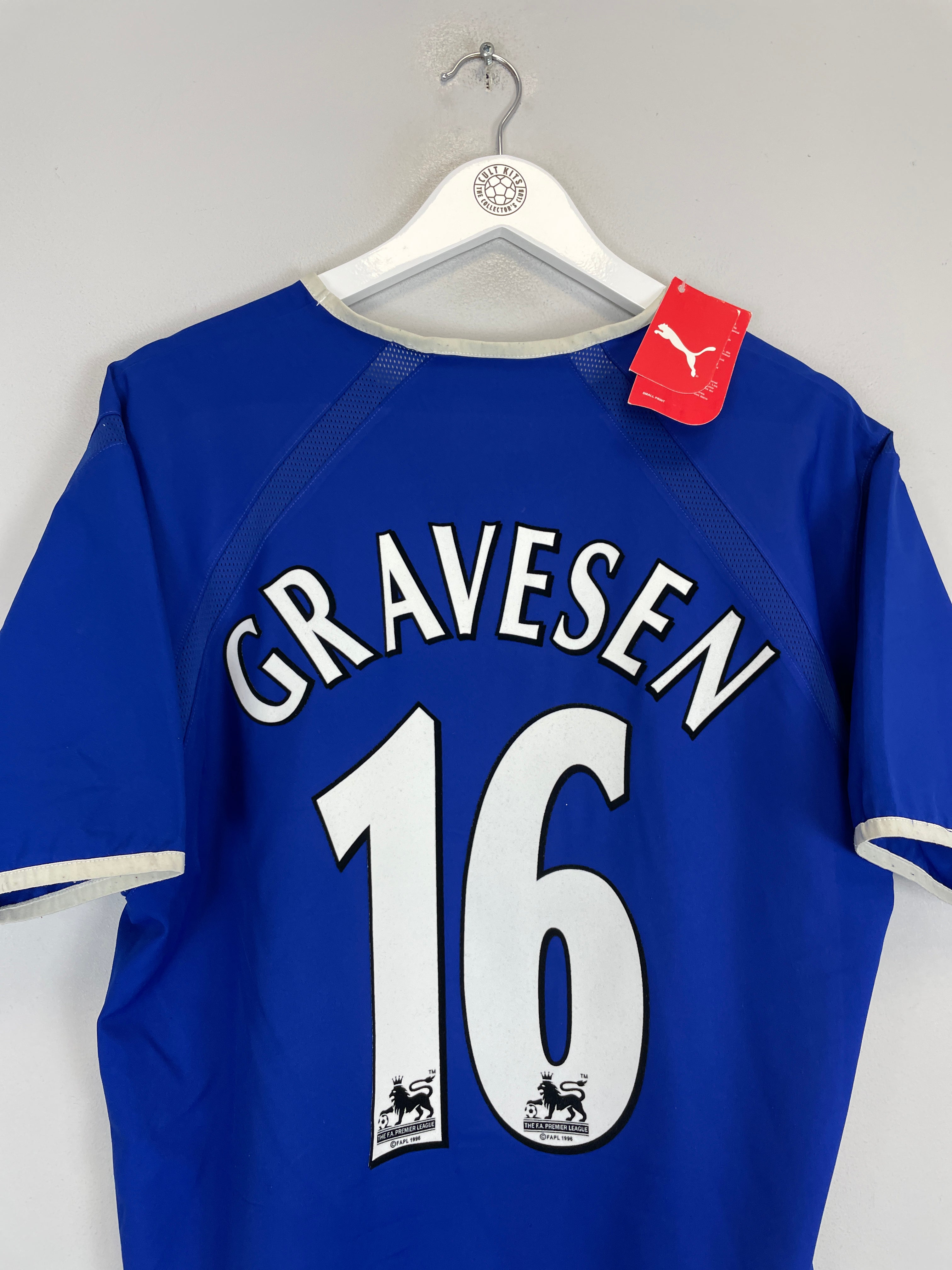 Shop 2003/04 EVERTON GRAVESEN #16 *BNWT* HOME SHIRT (L) PUMA, classic football shirts, vintage football shirts & retro soccer jerseys at Cult Kits