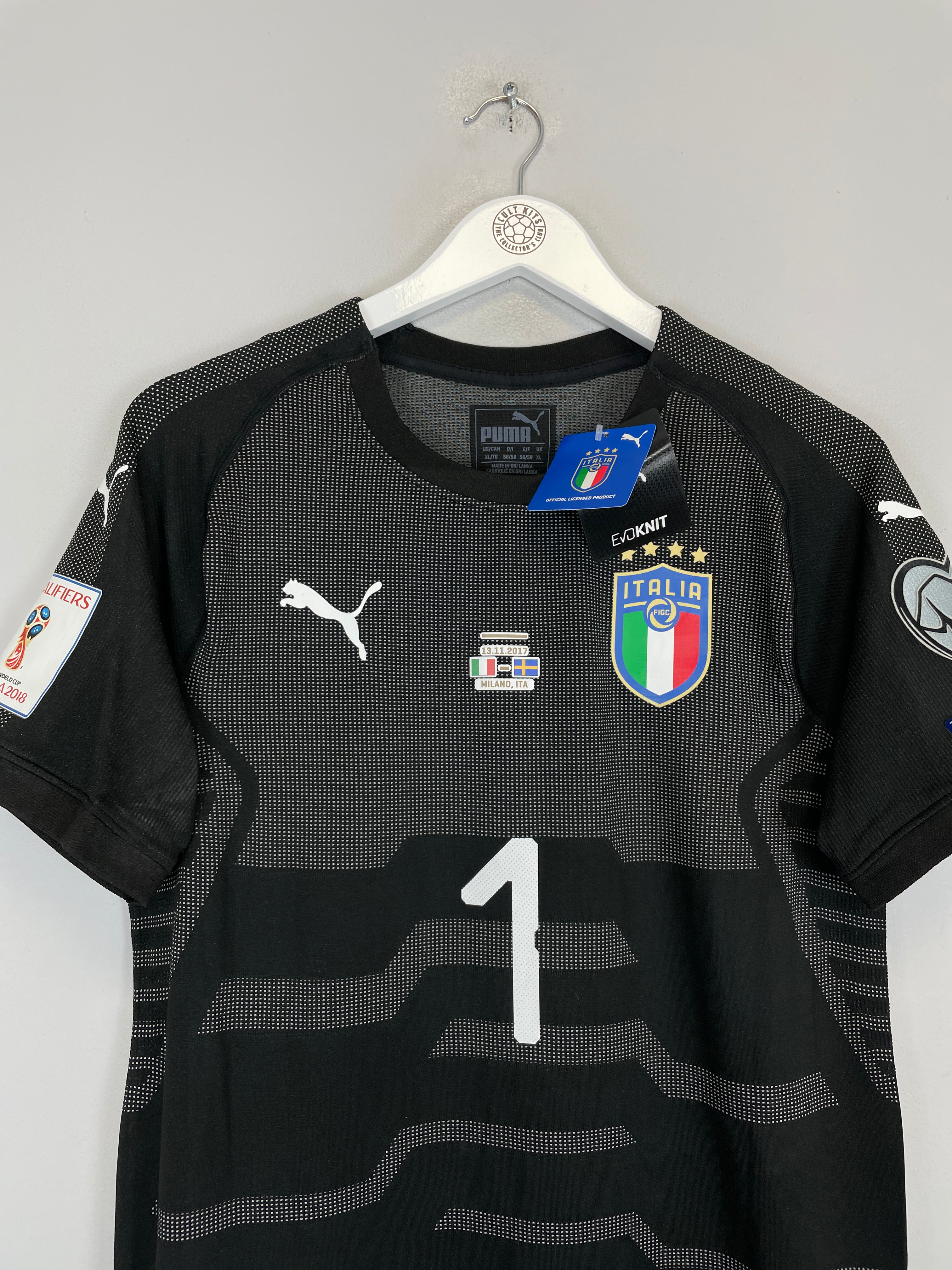 Shop 2017/18 ITALY BUFFON #1 *BNWT* MATCH ISSUE v SWEDEN GK SHIRT (XL) PUMA, classic football shirts, vintage football shirts & retro soccer jerseys at Cult Kits