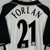 Shop 2001/02 MANCHESTER UNITED FORLAN #21 AWAY/THIRD *CENTENARY* SHIRT (XL) UMBRO, classic football shirts, vintage football shirts & retro soccer jerseys at Cult Kits