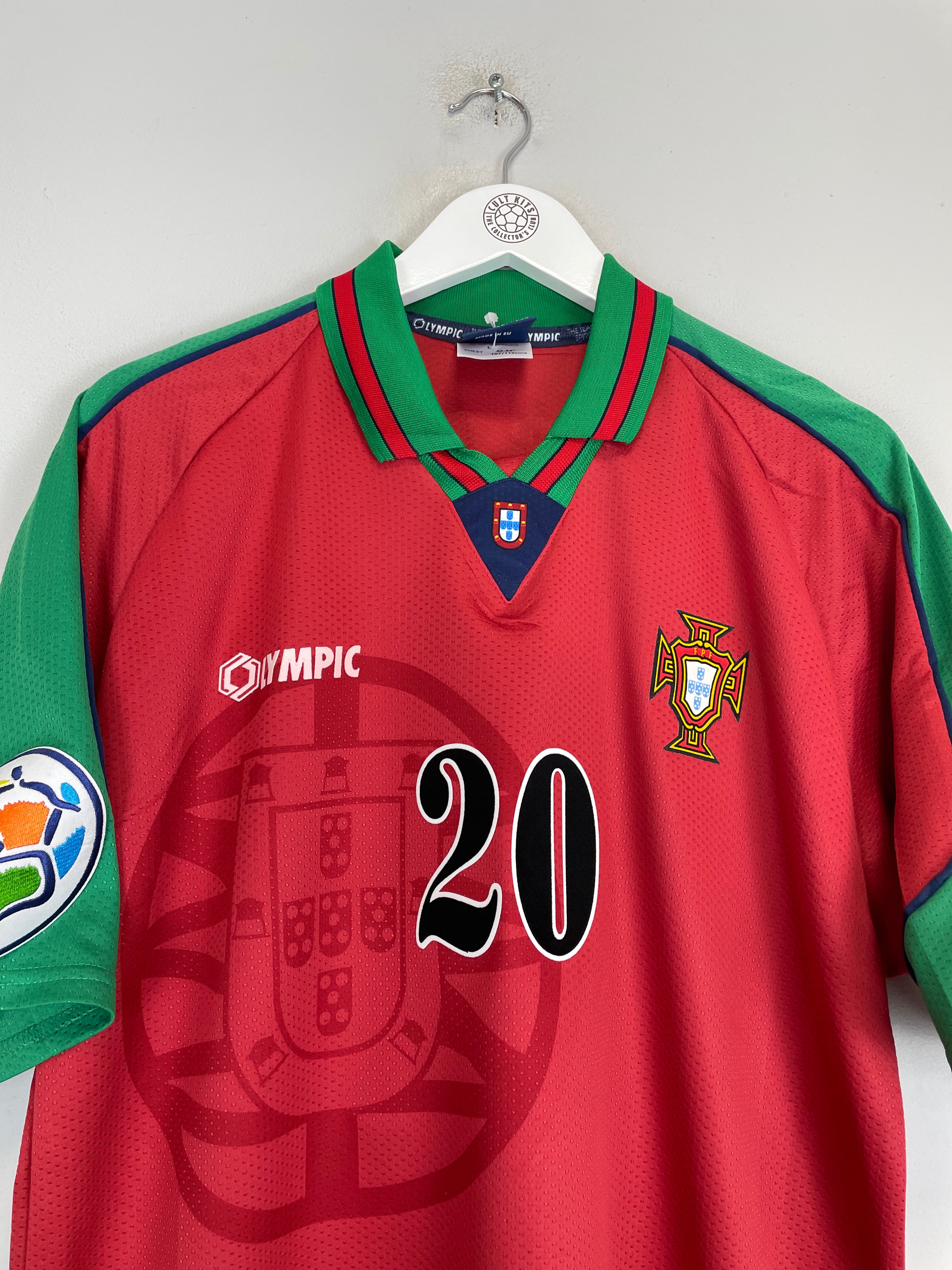 Shop 1996/97 PORTUGAL LUIS FIGO #20 *MINT* HOME SHIRT (L) OLYMPIC, classic football shirts, vintage football shirts & retro soccer jerseys at Cult Kits