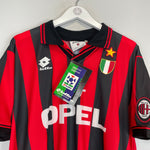 Shop 1995/96 AC MILAN BARESI #6 *BNWT* HOME SHIRT (L) LOTTO, classic football shirts, vintage football shirts & retro soccer jerseys at Cult Kits