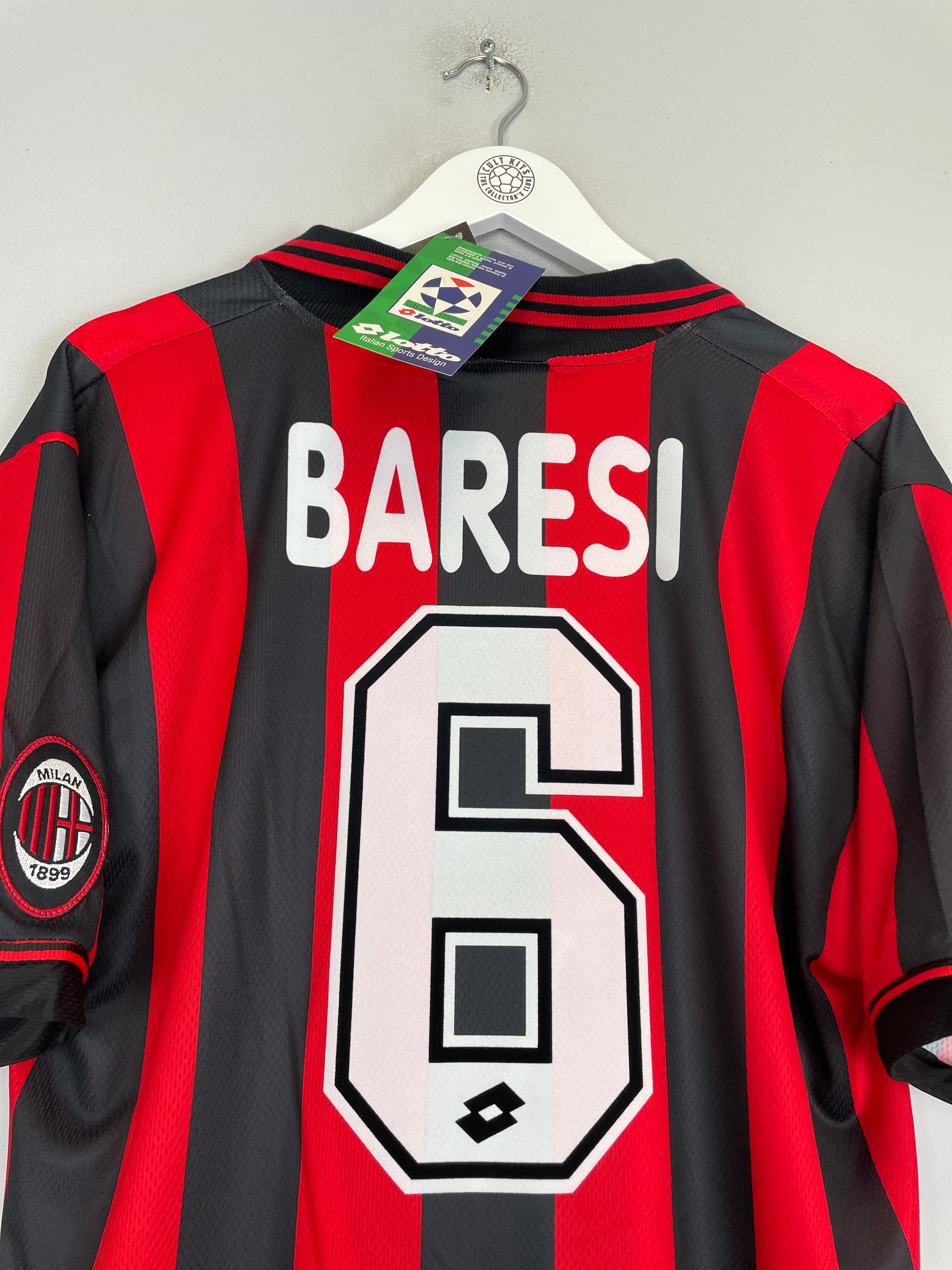 Shop 1995/96 AC MILAN BARESI #6 *BNWT* HOME SHIRT (L) LOTTO, classic football shirts, vintage football shirts & retro soccer jerseys at Cult Kits