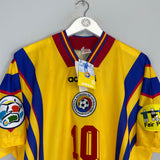 Shop 1996/98 ROMANIA HAGI #10 *BNWT* HOME SHIRT (L) ADIDAS, classic football shirts, vintage football shirts & retro soccer jerseys at Cult Kits