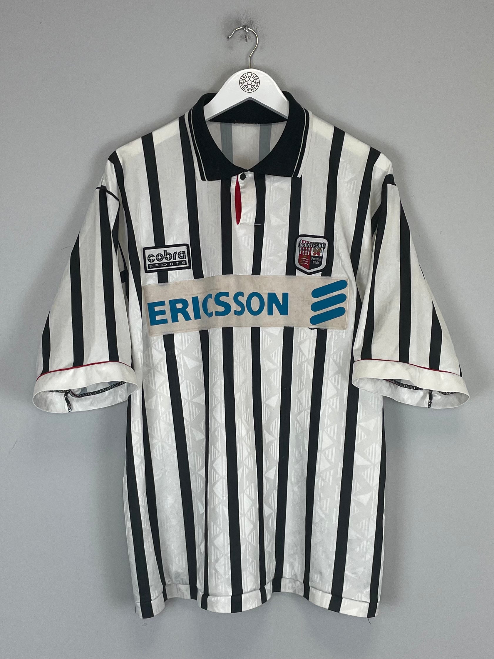 Shop 1996/98 BRENTFORD *MATCH ISSUE* #5 AWAY SHIRT (L) COBRA SPORTS, classic football shirts, vintage football shirts & retro soccer jerseys at Cult Kits
