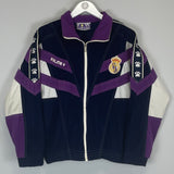 Shop 1997/98 REAL MADRID TRACK JACKET (M) KELME, classic football shirts, vintage football shirts & retro soccer jerseys at Cult Kits