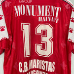 Shop 1998/99 ROYAL EXCEL MOUSCRON #13 HOME SHIRT (L) KELME, classic football shirts, vintage football shirts & retro soccer jerseys at Cult Kits