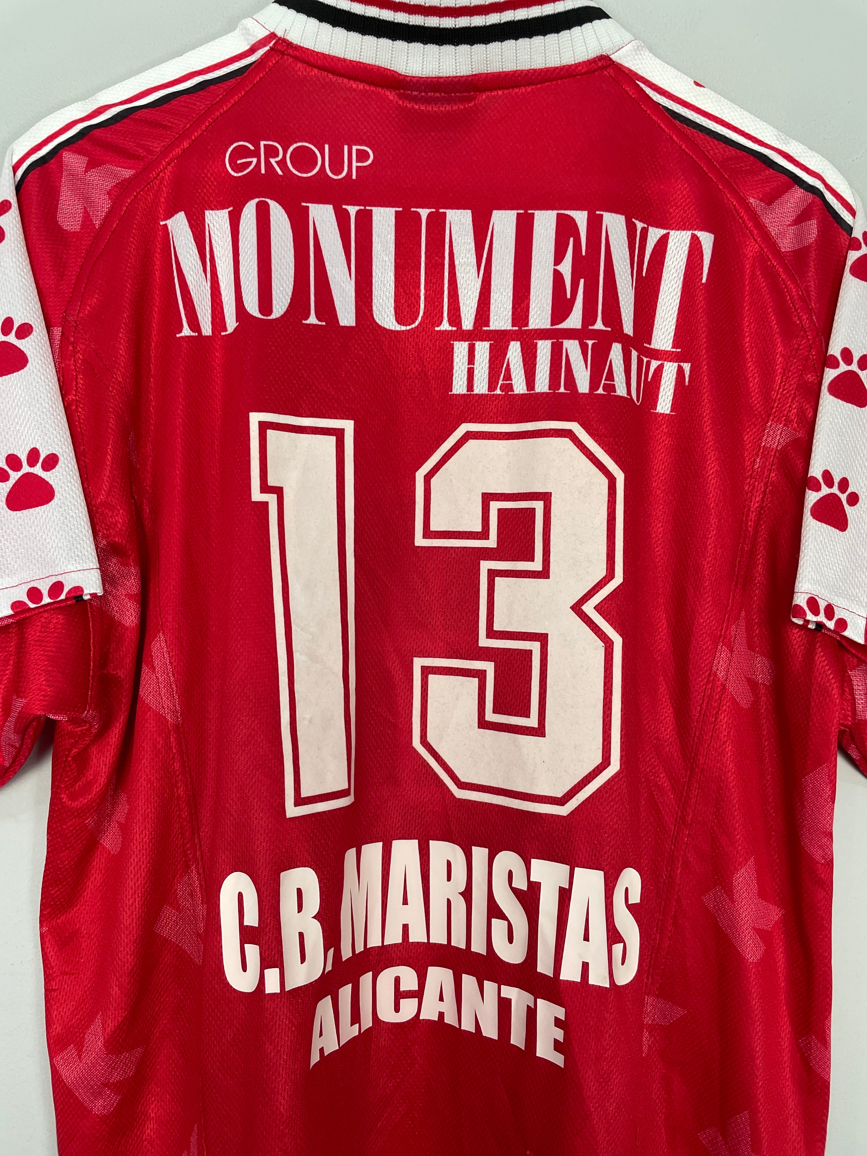 Shop 1998/99 ROYAL EXCEL MOUSCRON #13 HOME SHIRT (L) KELME, classic football shirts, vintage football shirts & retro soccer jerseys at Cult Kits