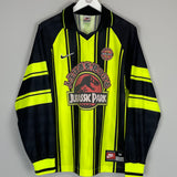 Shop 1997/98 JURASSIC PARK X JAPANESE MOVIE MASHUP *BNWT* L/S SHIRT (M) NIKE, classic football shirts, vintage football shirts & retro soccer jerseys at Cult Kits