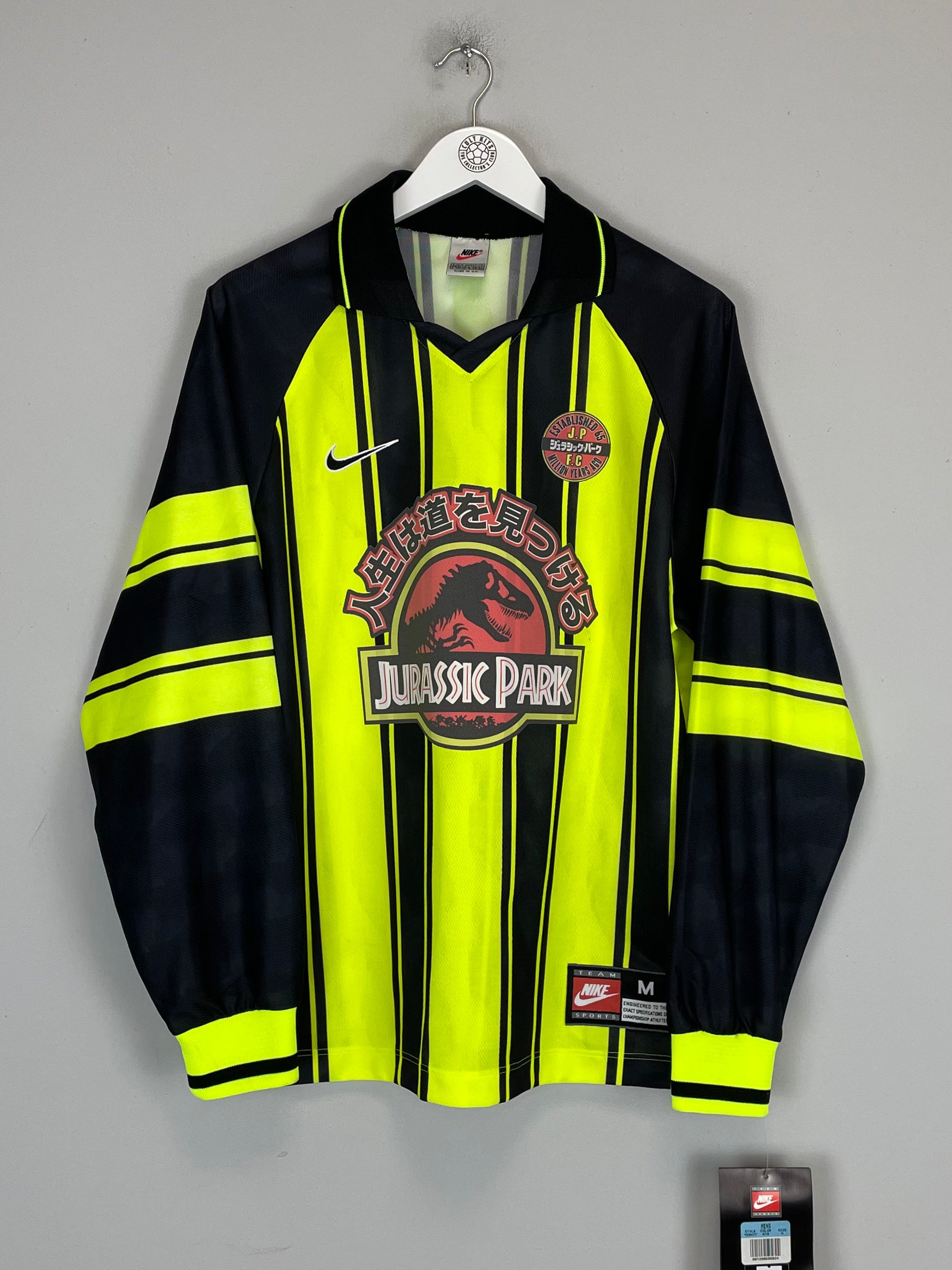 Shop 1997/98 JURASSIC PARK X JAPANESE MOVIE MASHUP *BNWT* L/S SHIRT (M) NIKE, classic football shirts, vintage football shirts & retro soccer jerseys at Cult Kits