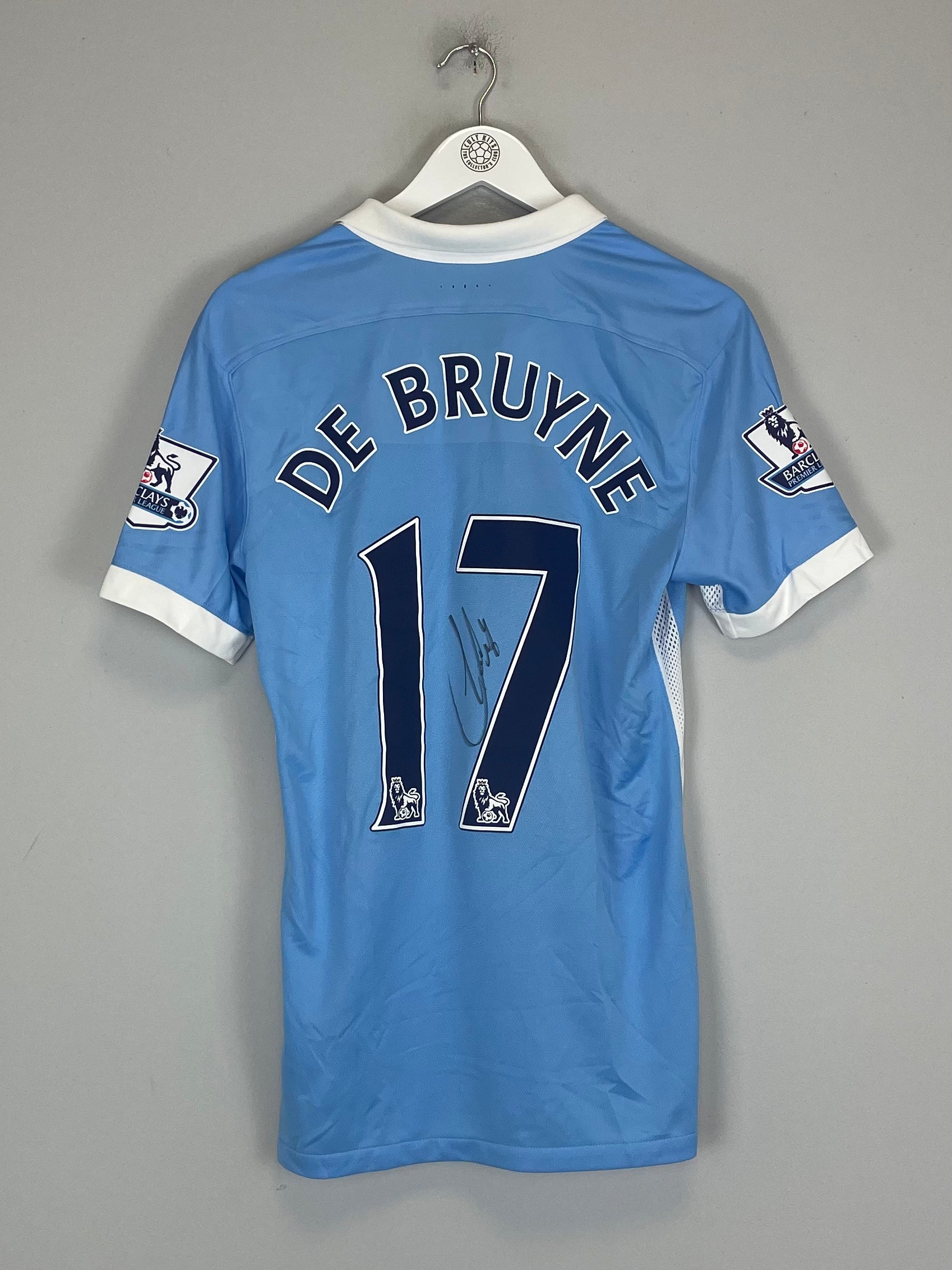 Shop 2015/16 MANCHESTER CITY DE BRUYNE #17 *MATCH ISSUE + SIGNED* HOME SHIRT (M) UMBRO, classic football shirts, vintage football shirts & retro soccer jerseys at Cult Kits
