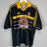 Shop 1998/00 JURASSIC PARK X JAPANESE MOVIE MASHUP SHIRT (L) ADIDAS, classic football shirts, vintage football shirts & retro soccer jerseys at Cult Kits