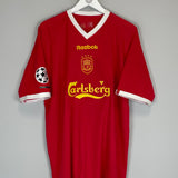 2001/03 LIVERPOOL HYYPIA #4 C/L HOME SHIRT (XL) REEBOK